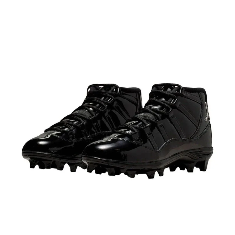 Mens Size 14 Jordan Retro 11 Mid TD Football Cleat Patent Black HM7324-001